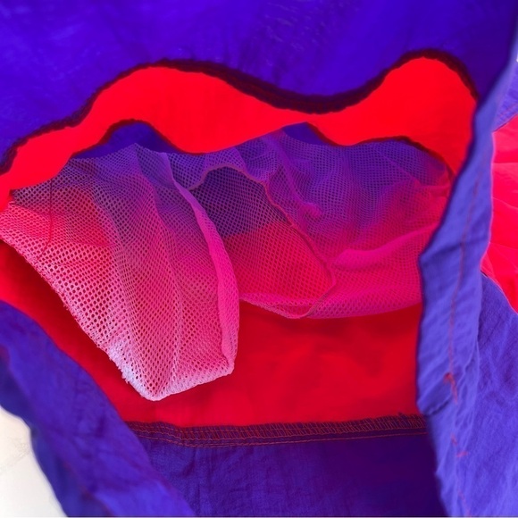 New Vintage MTO Sport Red & Purple Wide Striped Pockets Board Shorts Swim Shorts - Picture 10 of 14